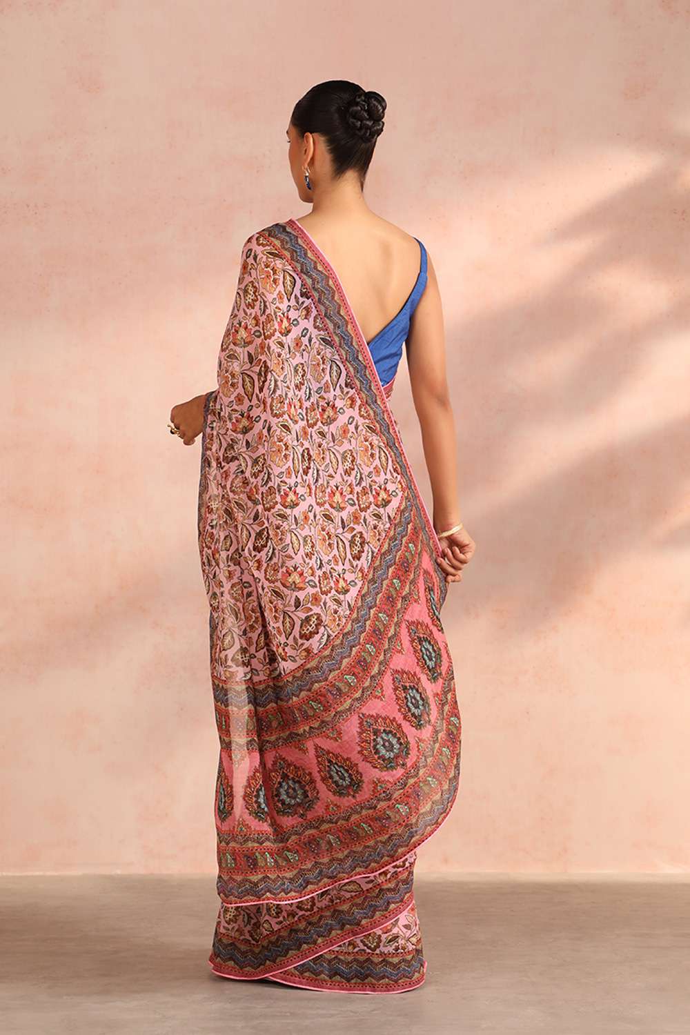 Pink Gujarat Printed Viscose Georgette Saree image number null