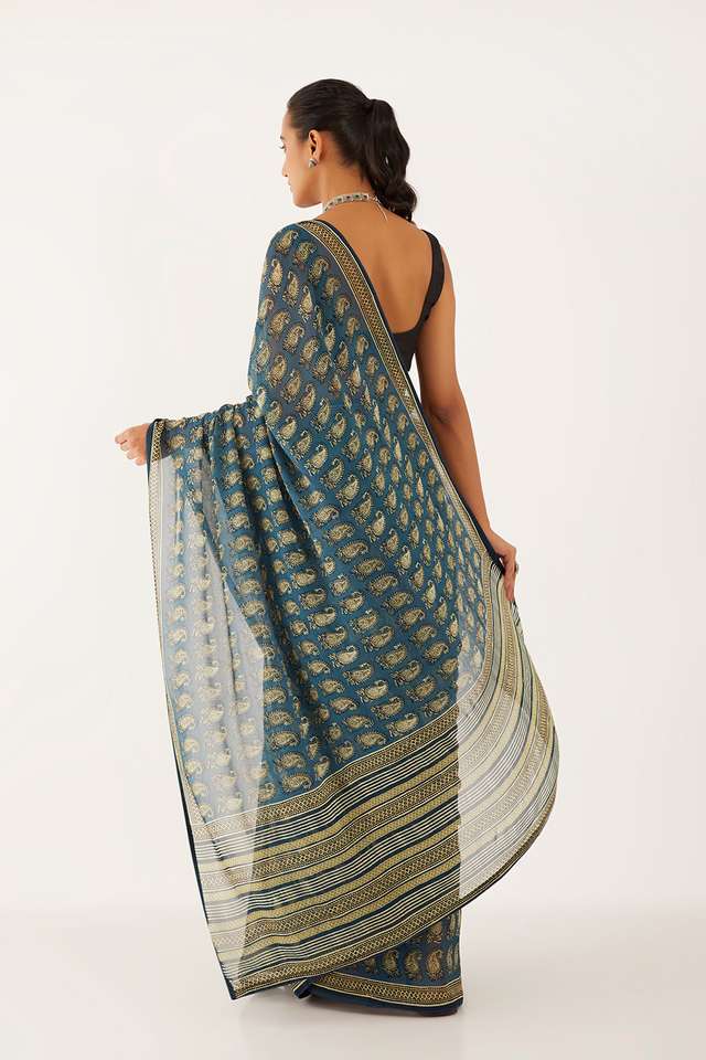 Grey Viscose Georgette Digital Printed  Saree thumbnail image number null
