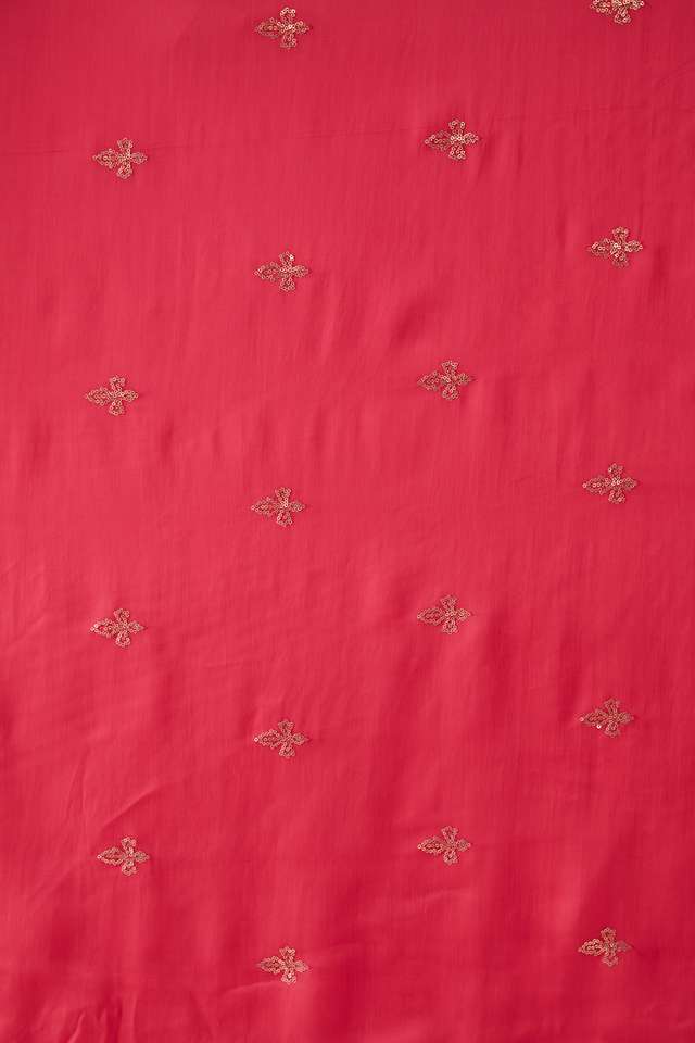 Dark Pink Viscose Organza Embroidered Saree thumbnail image number null