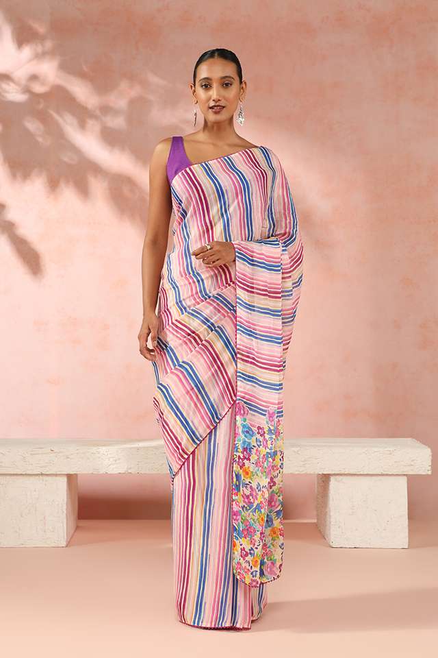 Multi Contemporary Viscose Crepe Digital Printed Saree thumbnail image number null