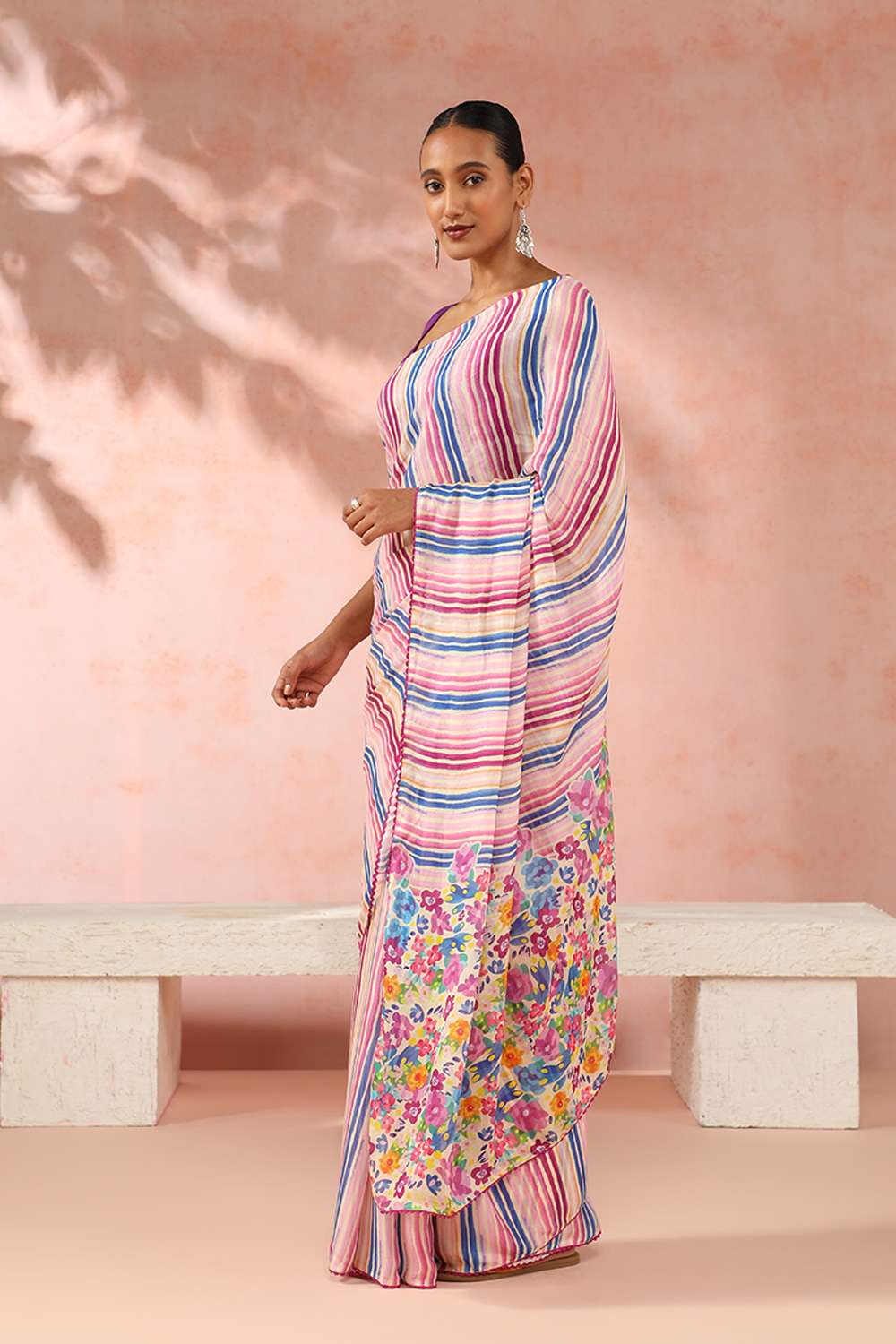 Multi Contemporary Viscose Crepe Digital Printed Saree image number null