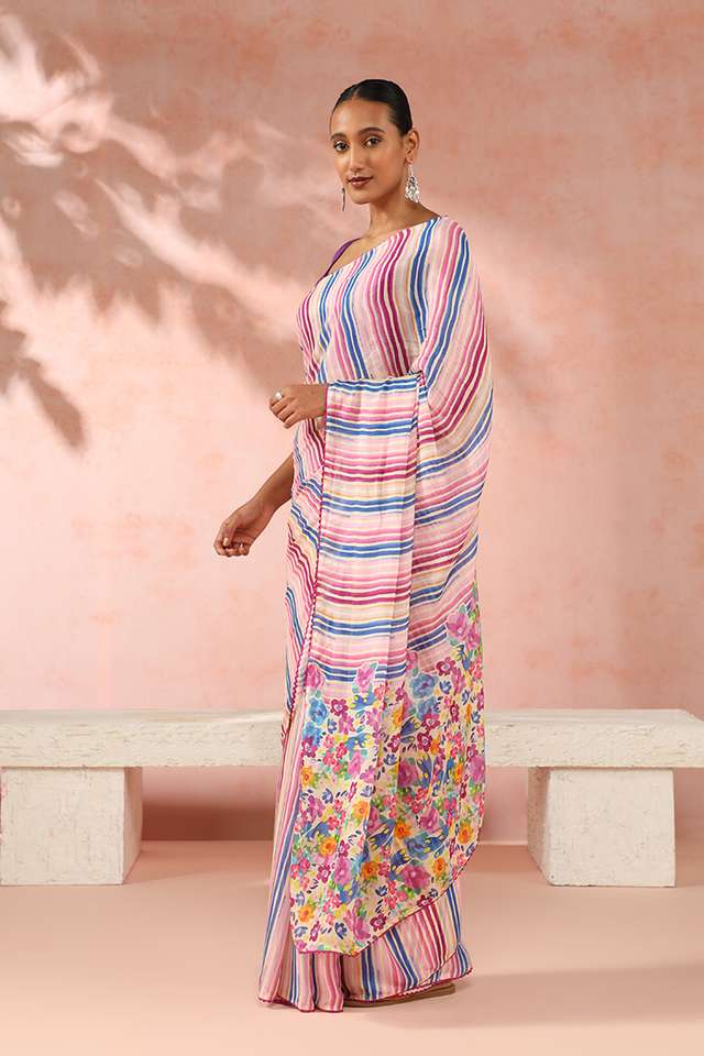 Multi Contemporary Viscose Crepe Digital Printed Saree thumbnail image number null