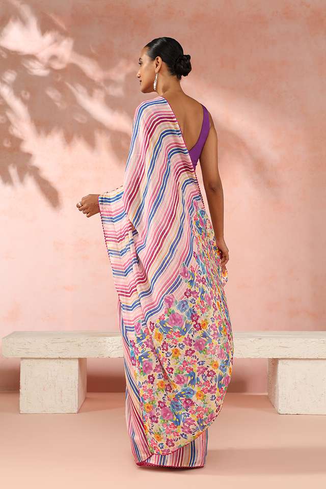 Multi Contemporary Viscose Crepe Digital Printed Saree thumbnail image number null