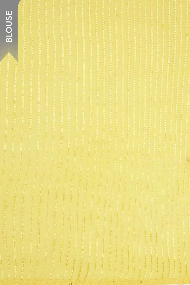 Yellow Printed Viscose Organza Saree thumbnail image number null
