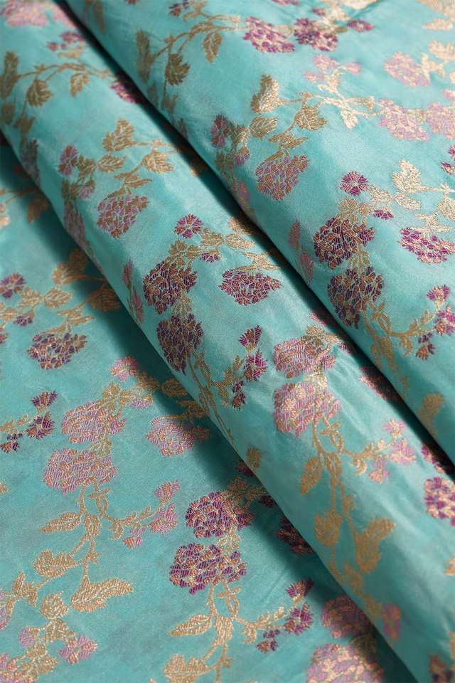 Light Blue Pure Silk Cutwork Banarasi Saree thumbnail image number null