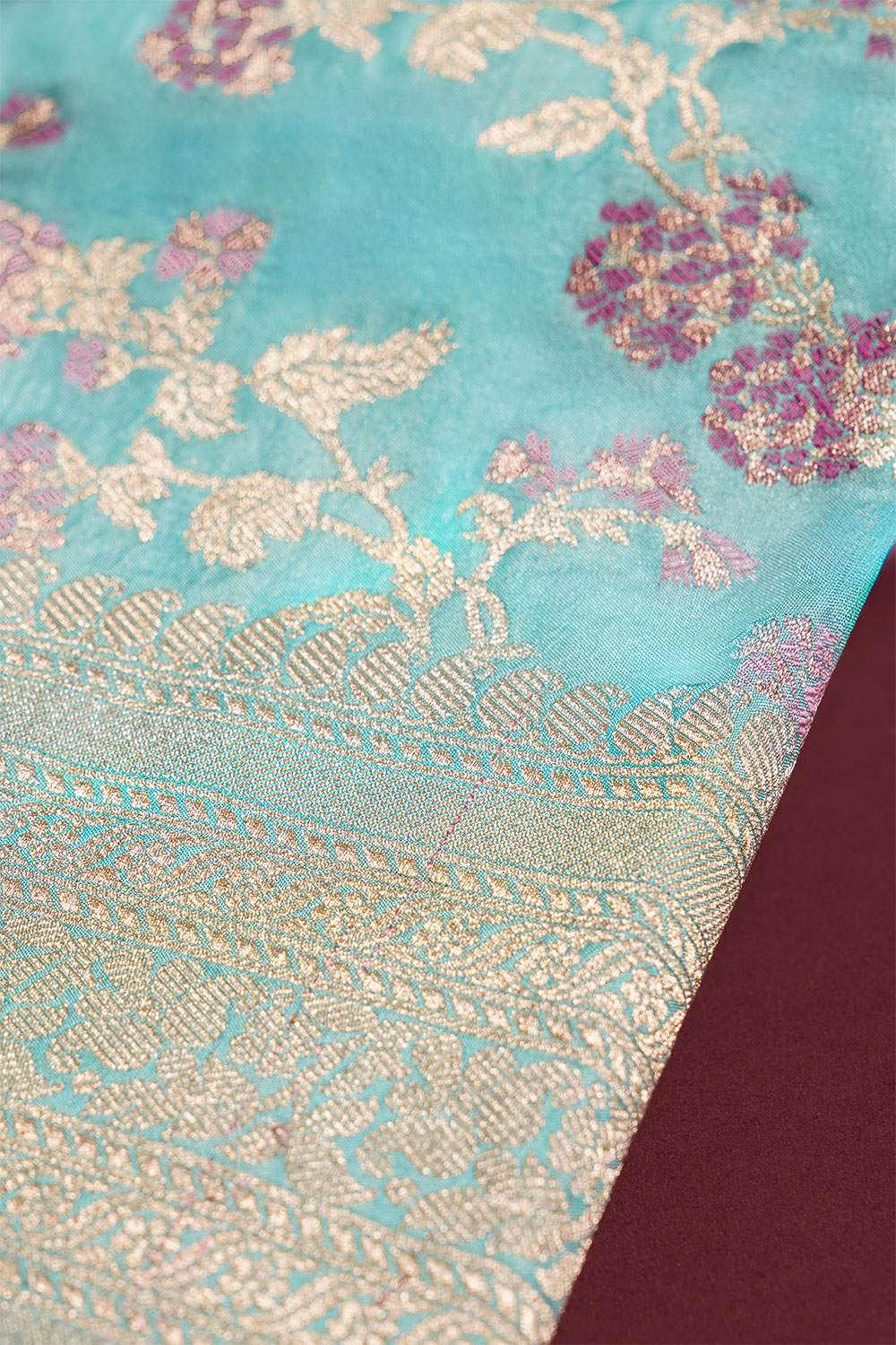 Light Blue Pure Silk Cutwork Banarasi Saree image number null