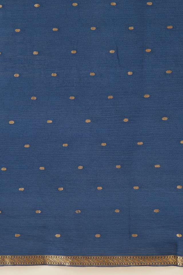 Blue Pure Silk Chiffon Woven Saree thumbnail image number null