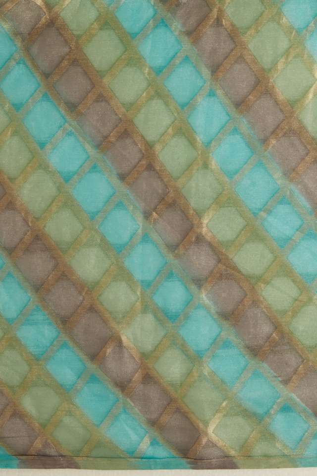 Blue Pure Georgette Tissue Woven Saree thumbnail image number null