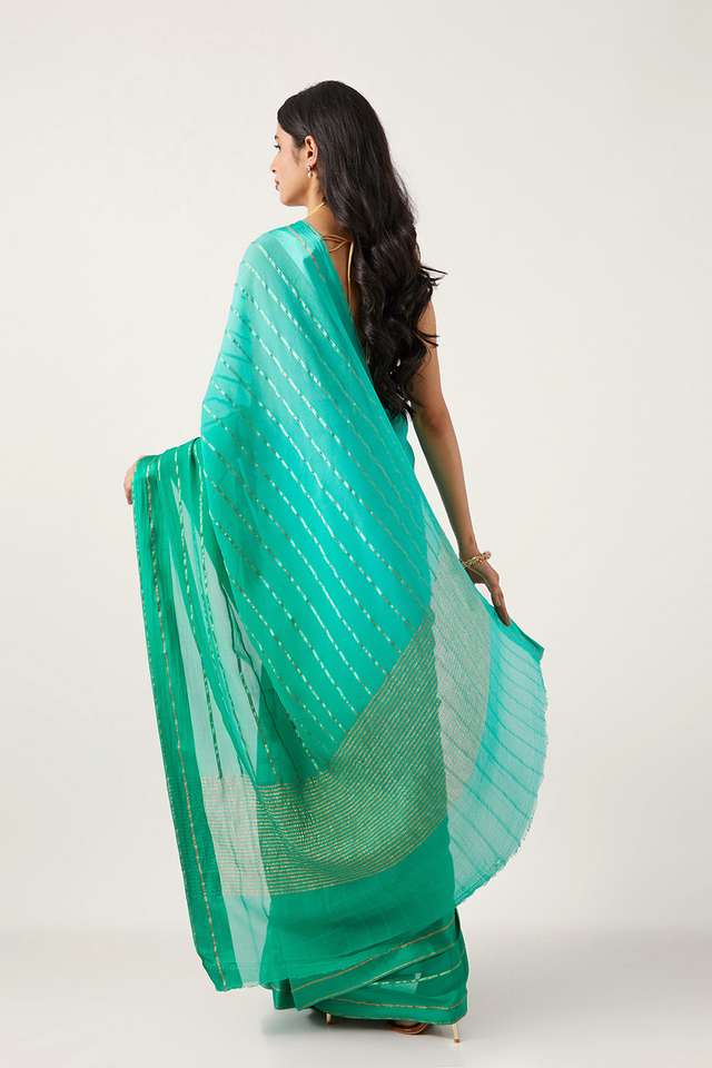 Green Pure Chiffon Woven Saree thumbnail image number null