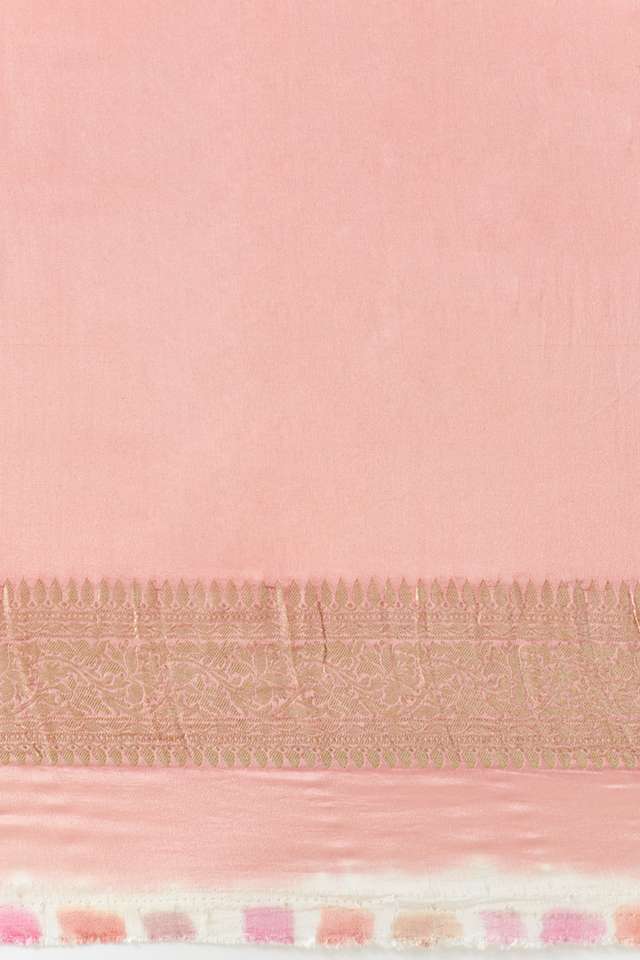 Light Pink Pure Crepe Embroidered Saree thumbnail image number null