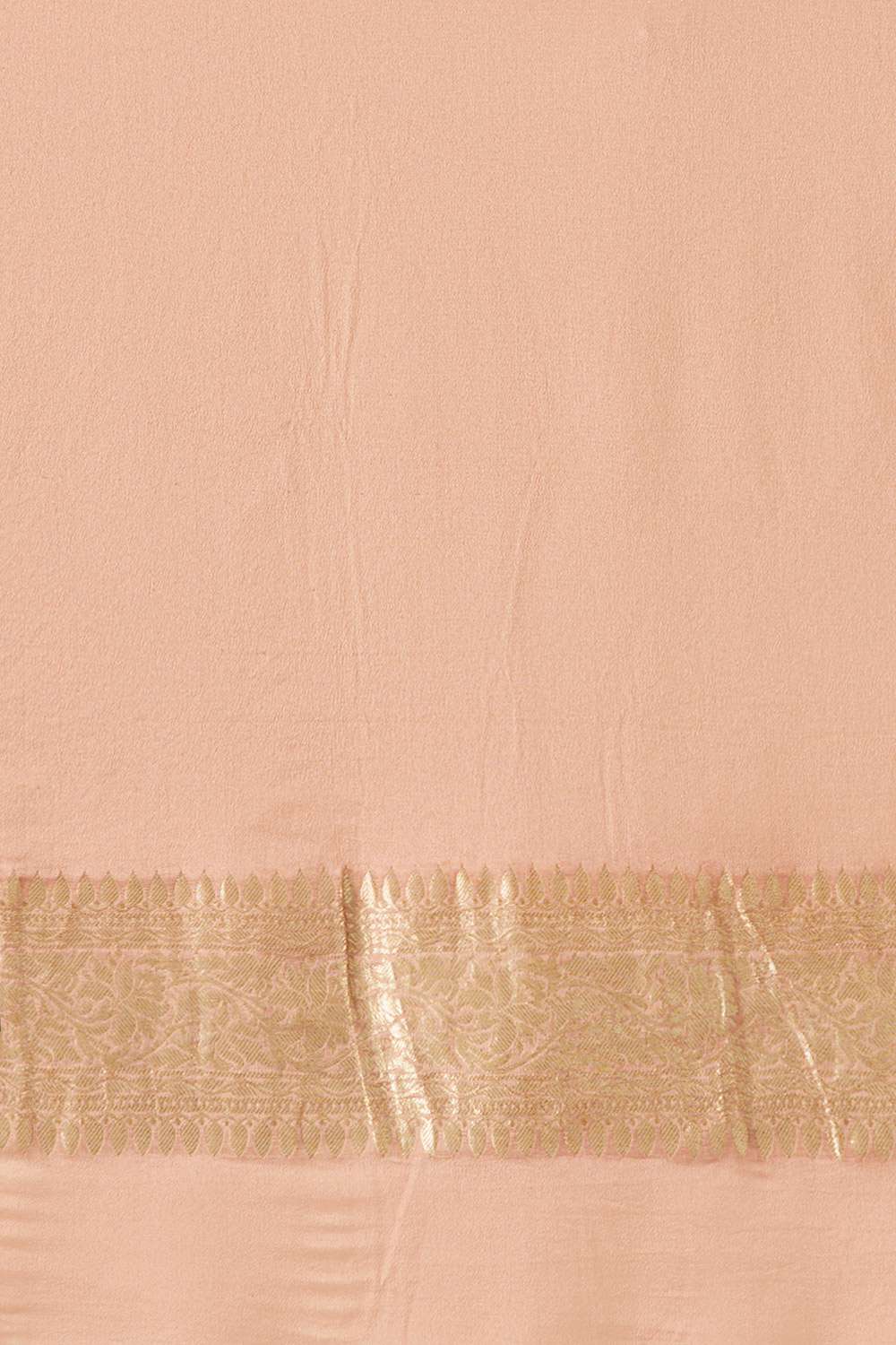 Light Orange Pure Crepe Embroidered Saree image number null