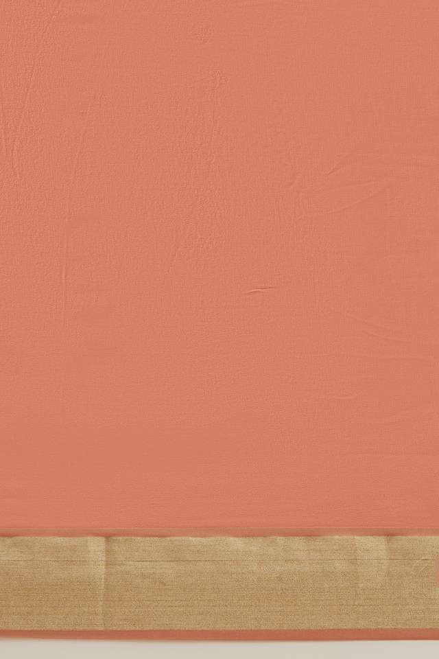 Light Orange Pure Georgette Woven Saree thumbnail image number null