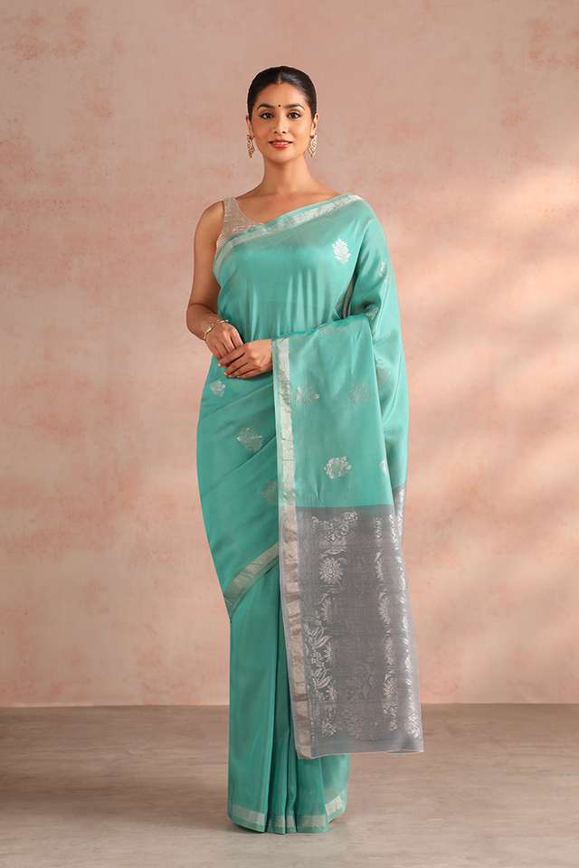 Light Green Woven South Silk Tencel Saree image number