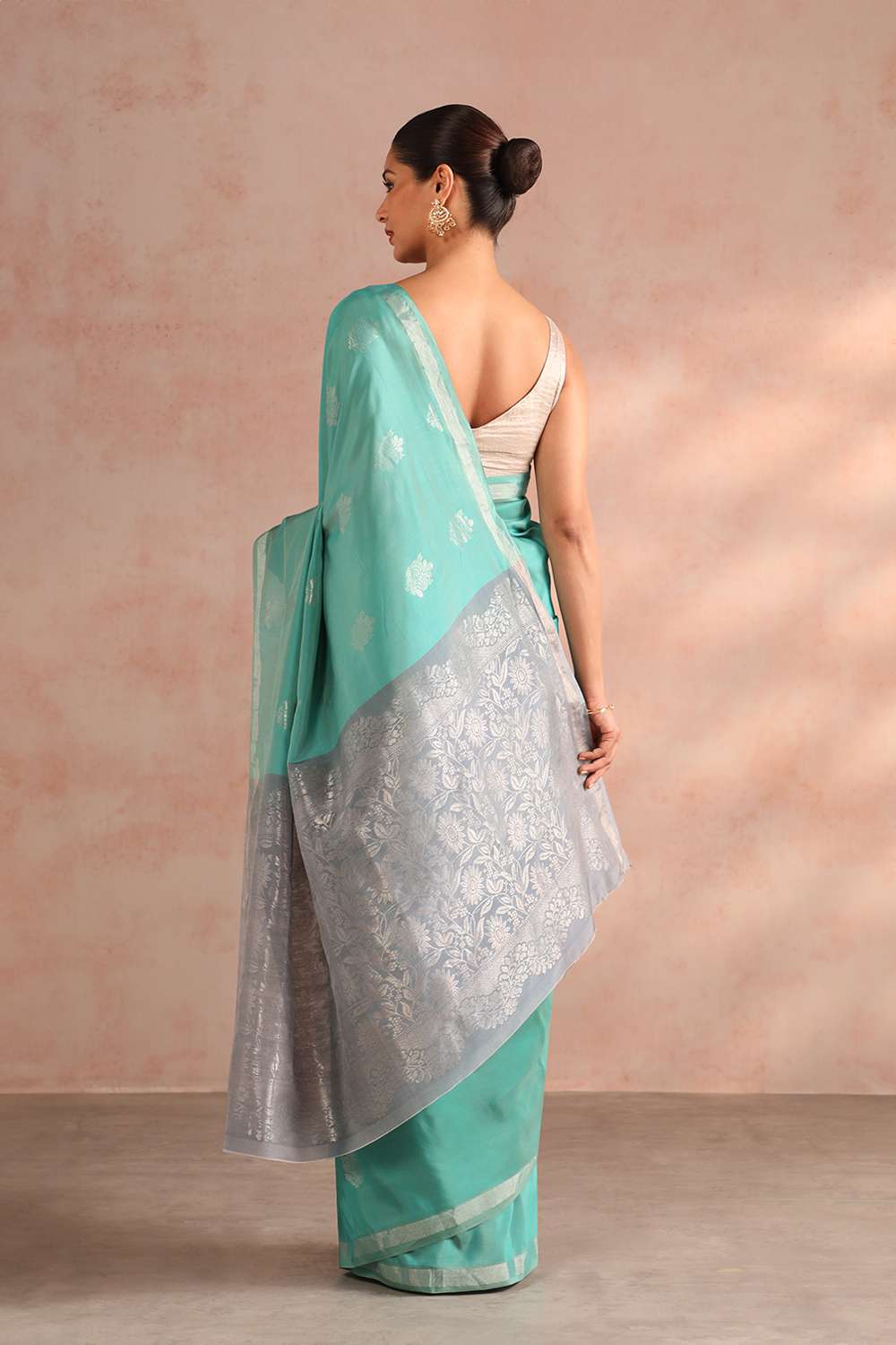 Light Green Woven South Silk Tencel Saree image number null