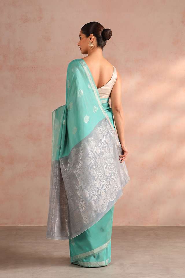 Light Green Woven South Silk Tencel Saree thumbnail image number null