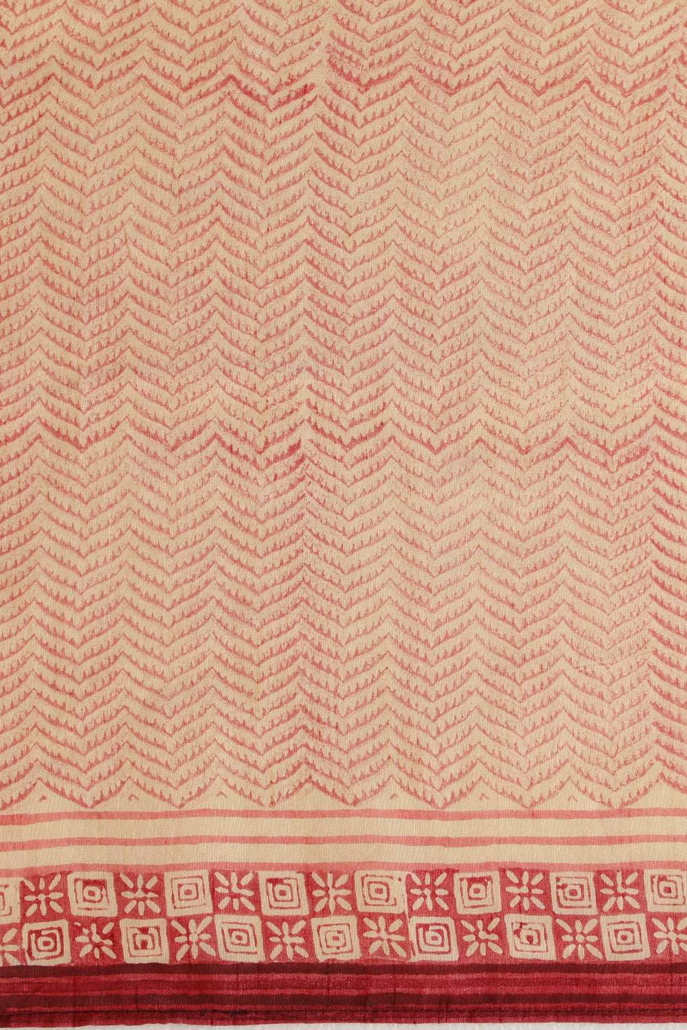 Red Contemporary Luxe Block Printed Saree image number null