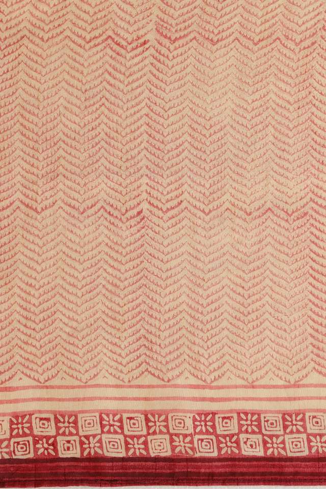 Red Contemporary Luxe Block Printed Saree thumbnail image number null