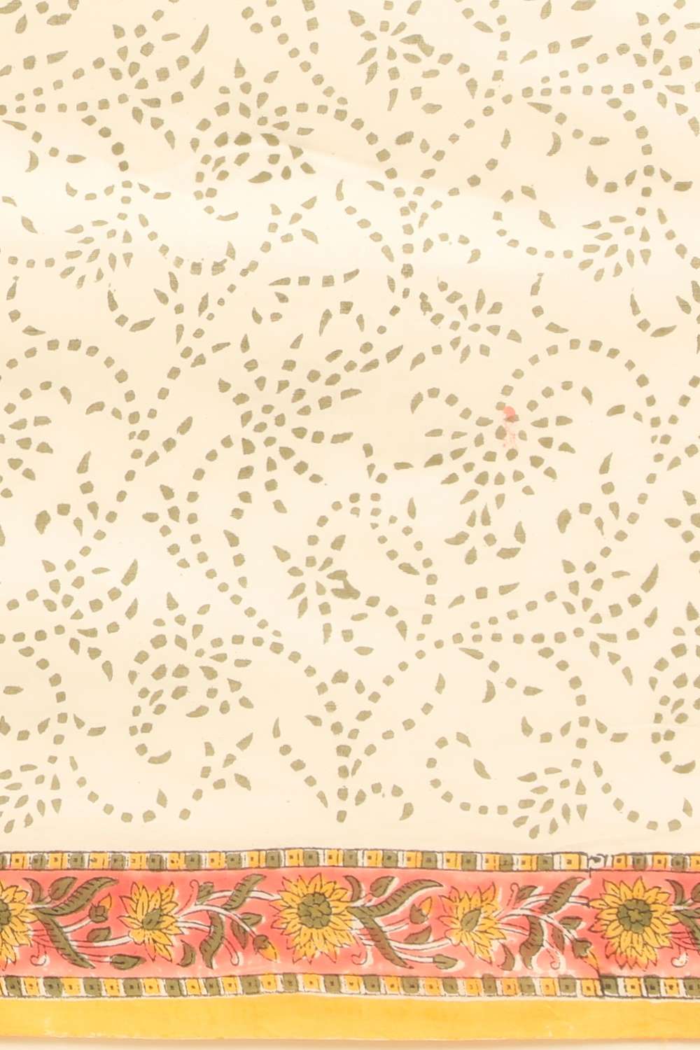 Orange Pure Cotton Bagru Block Printed Saree image number null