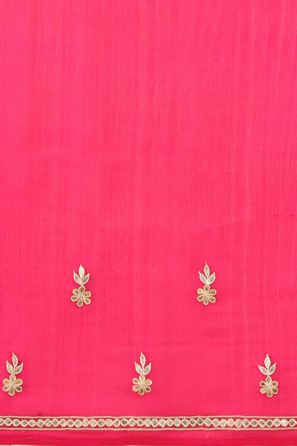 Pink Pure Silk Chiffon Gota Patti Saree image number null