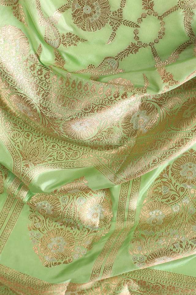 Green Pure Silk Woven Banarasi Saree thumbnail image number null