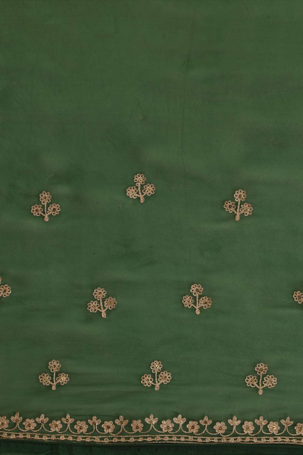Green Viscose Organza Embroidery Saree image number null