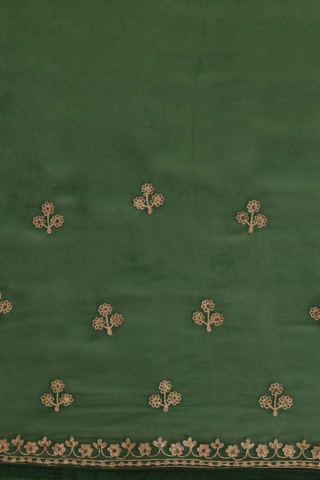 Green Viscose Organza Embroidery Saree thumbnail image number null