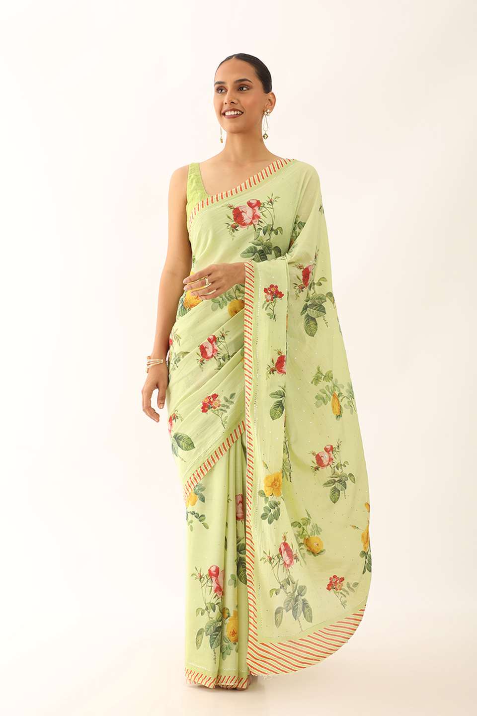 Light Green Bhagalpur Pure Tussar Cotton Screen Printed Saree