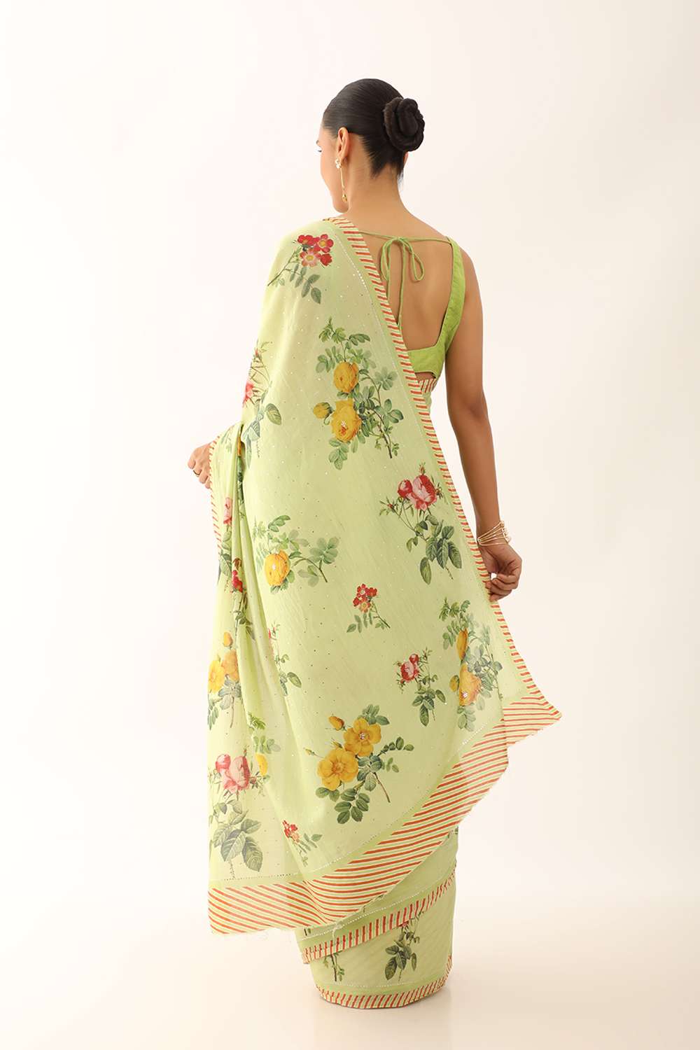 Light Green Bhagalpur Pure Tussar Cotton Screen Printed Saree image number null