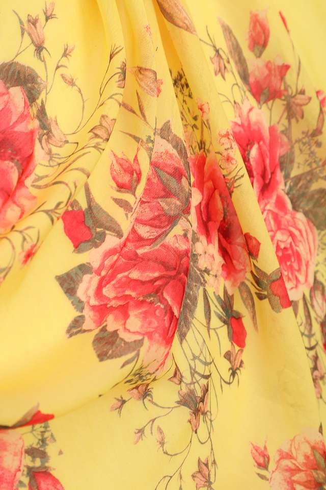 Yellow Pure Silk Cotton Embroidery Saree thumbnail image number null