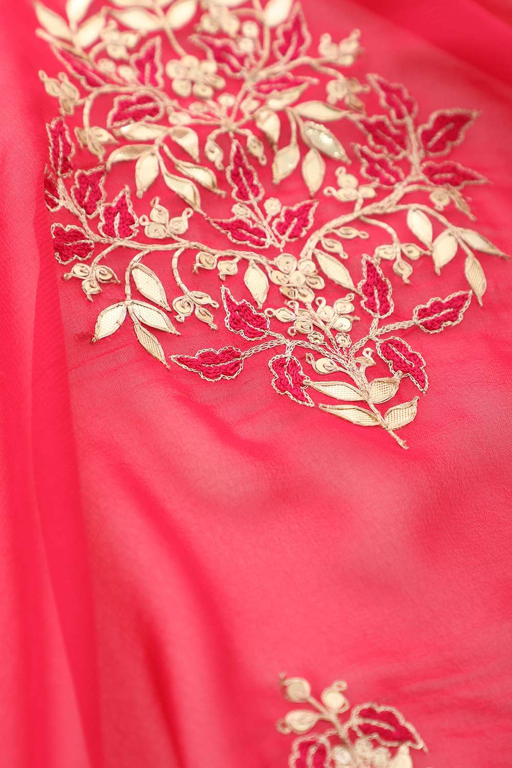 Pink Craft Viscose Georgette Gota Patti Saree image number null
