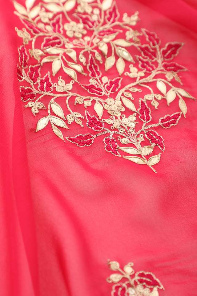 Pink Craft Viscose Georgette Gota Patti Saree thumbnail image number null