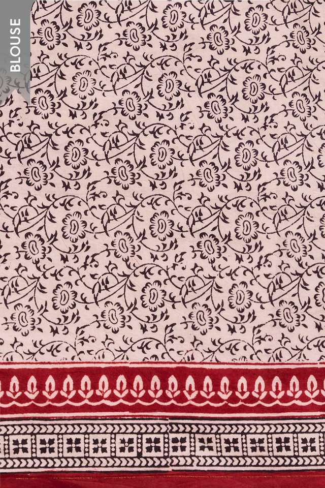 Black Bagh Block Printed Pure Cotton Saree thumbnail image number null
