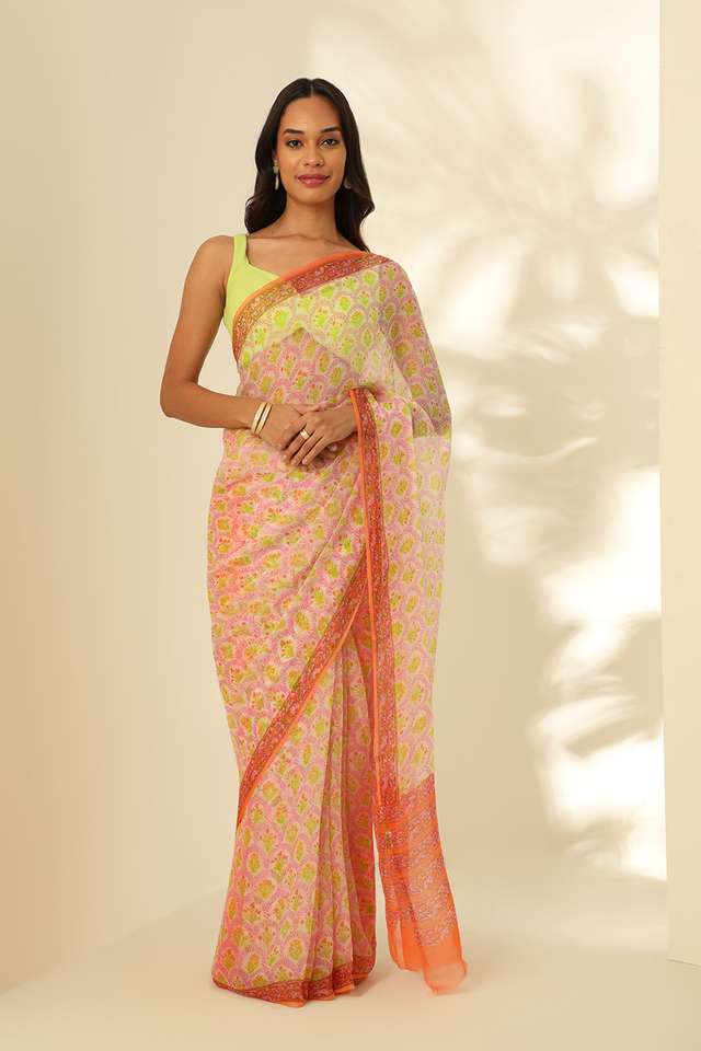 Multicoloured Viscose Chiffon Printed Saree image number