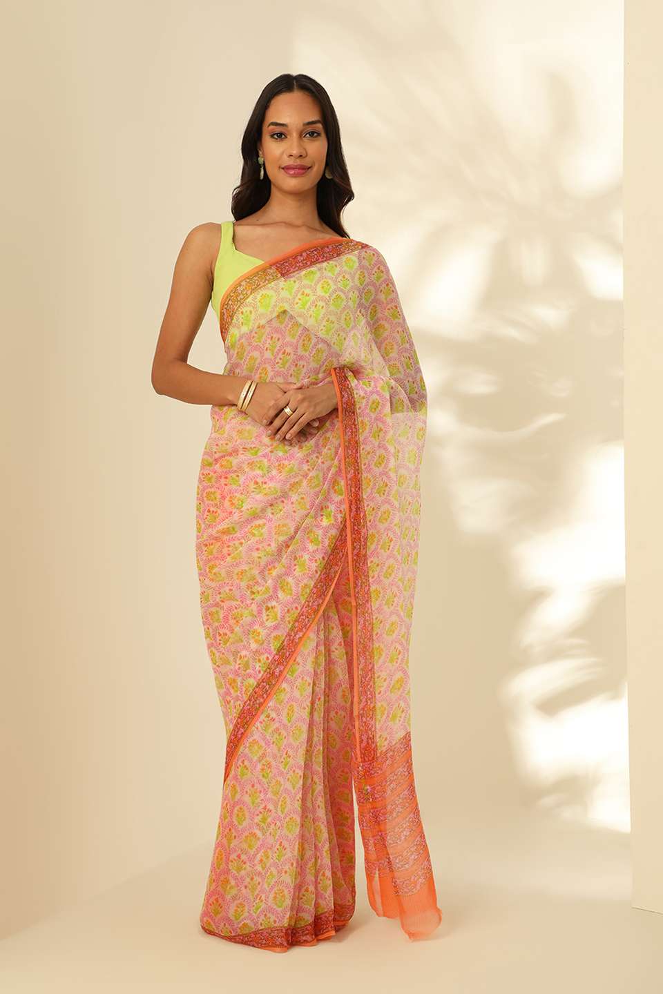 Multicoloured Viscose Chiffon Printed Saree