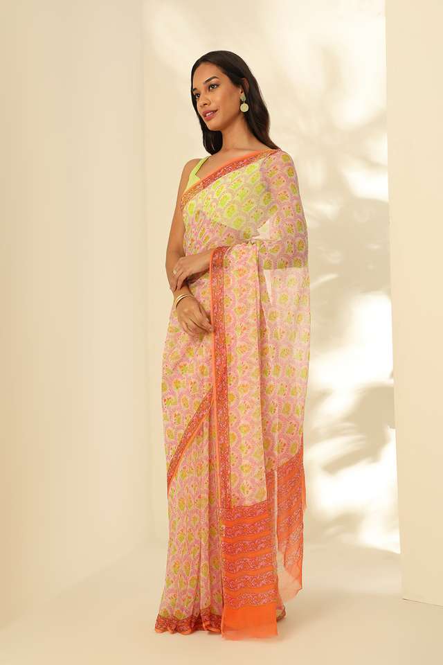 Multicoloured Viscose Chiffon Printed Saree thumbnail image number null