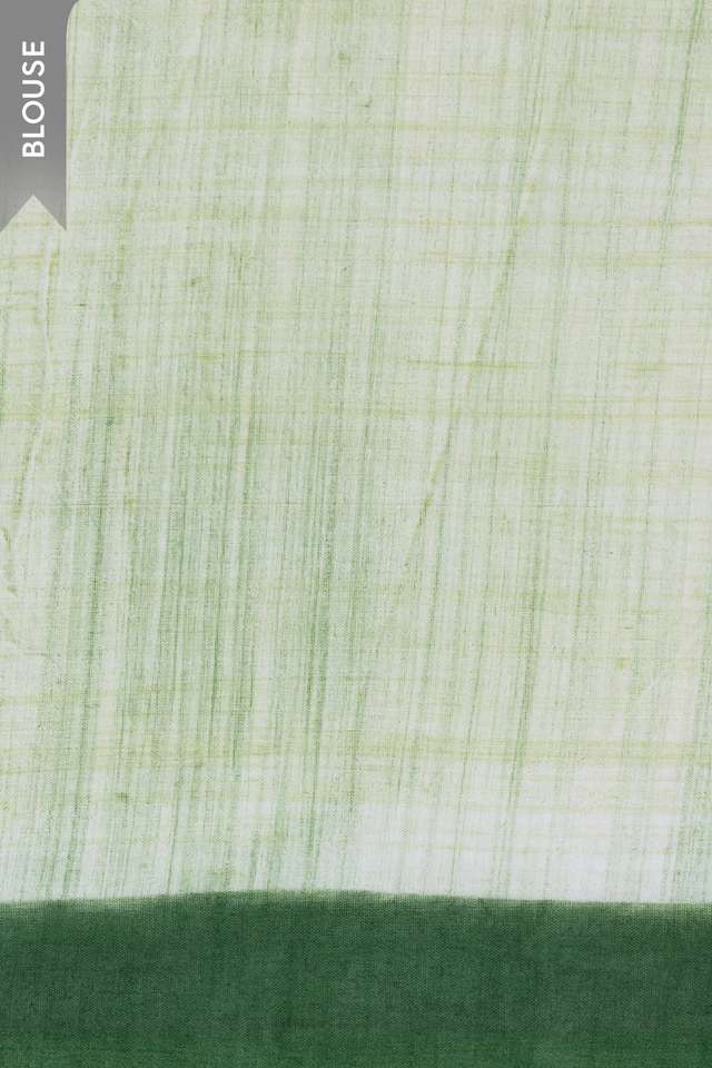 Off White Pure Cotton Mulmul Block Printed Bengal Saree thumbnail image number null