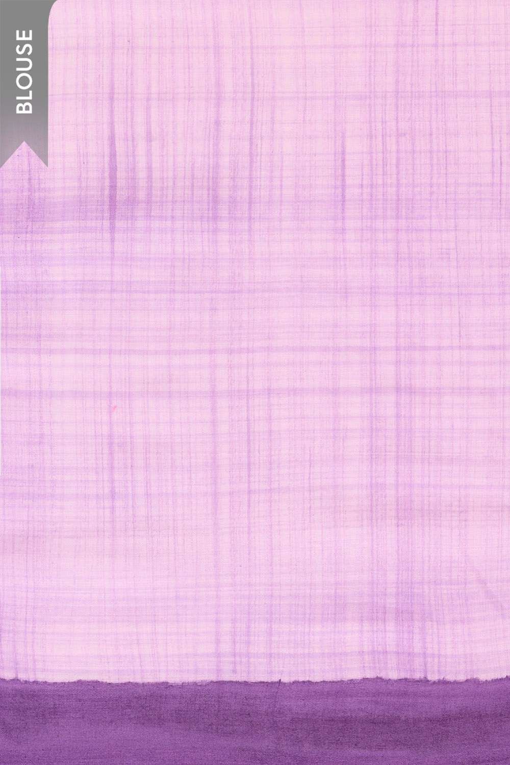 Light Violet Pure Cotton Mulmul Block Printed Bengal Saree image number null
