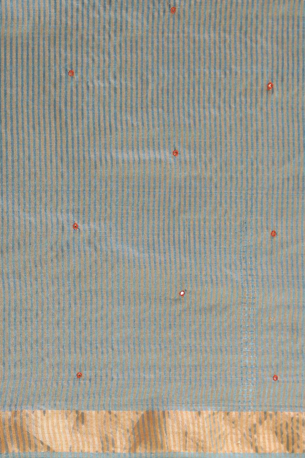 Blue Printed Pure Tussar Silk Saree image number null