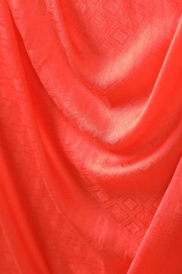 Orange Woven Viscose Luxe Saree thumbnail image number null