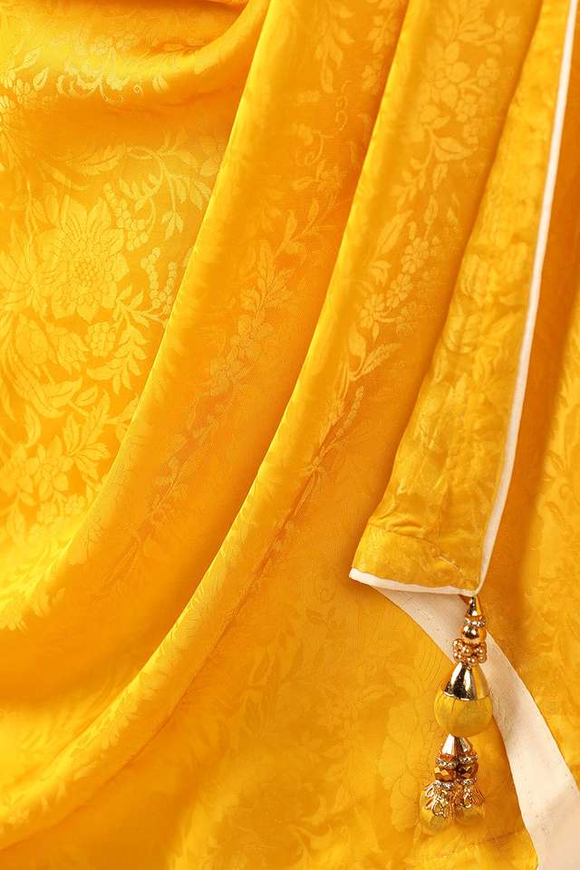 Yellow Woven Viscose Luxe Saree thumbnail image number null