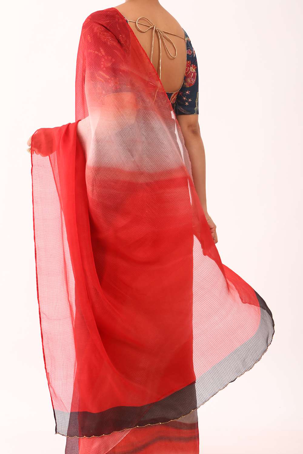 Red Printed Pure Silk Saree image number null