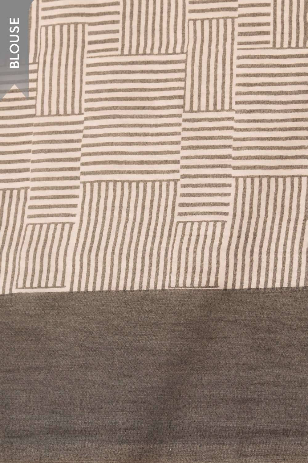 Off White Screen Printed Bengal Mulmul Saree image number null