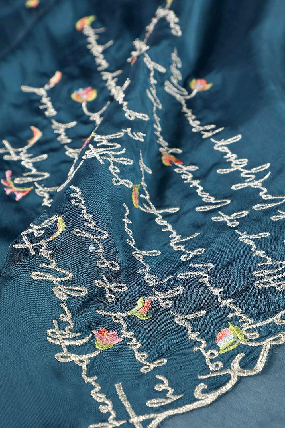 Blue Contemporary Viscose Organza Embroidery Saree image number null