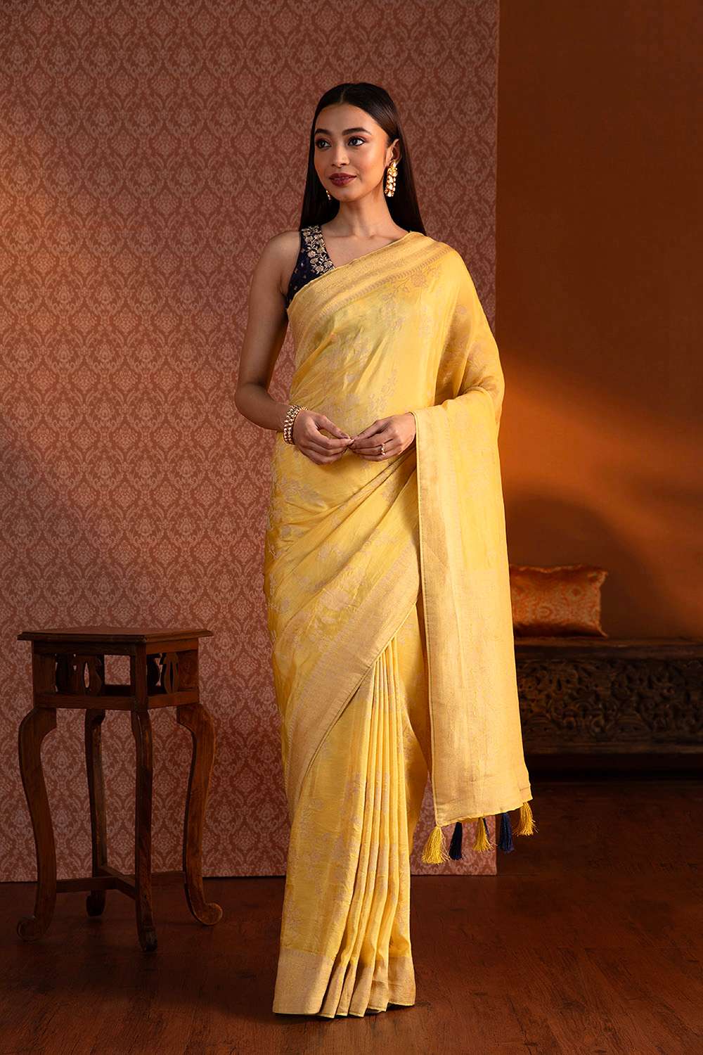 Yellow Woven Luxe Saree image number null