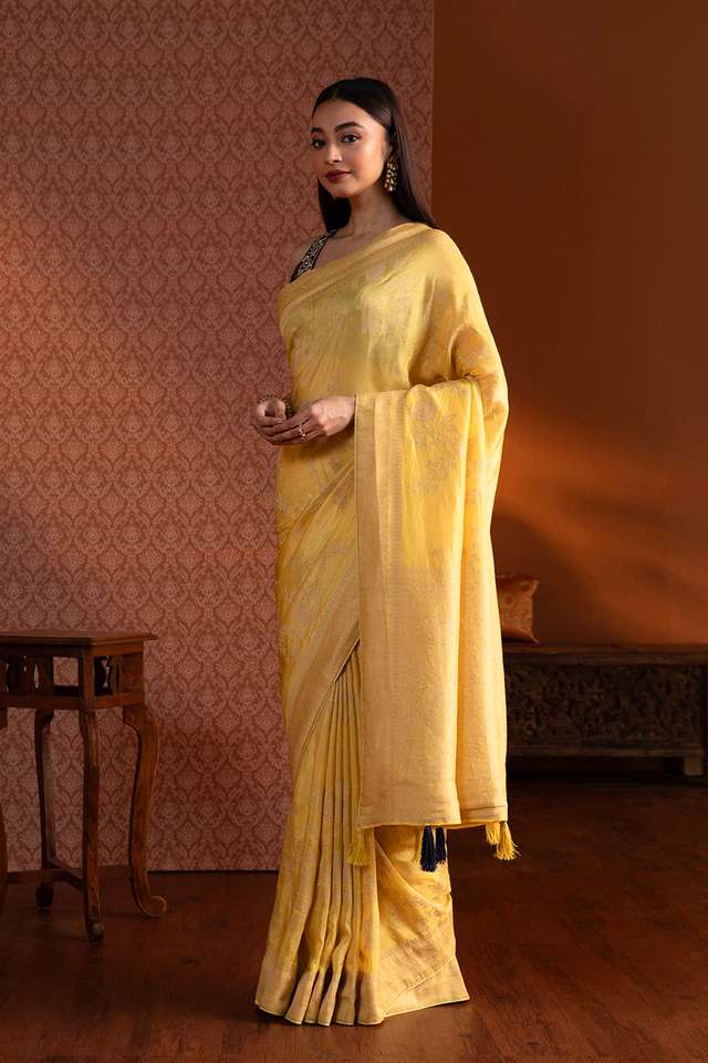 Yellow Woven Luxe Saree thumbnail image number null