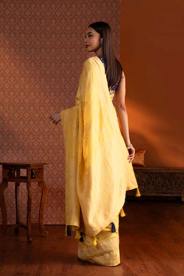 Yellow Woven Luxe Saree thumbnail image number null