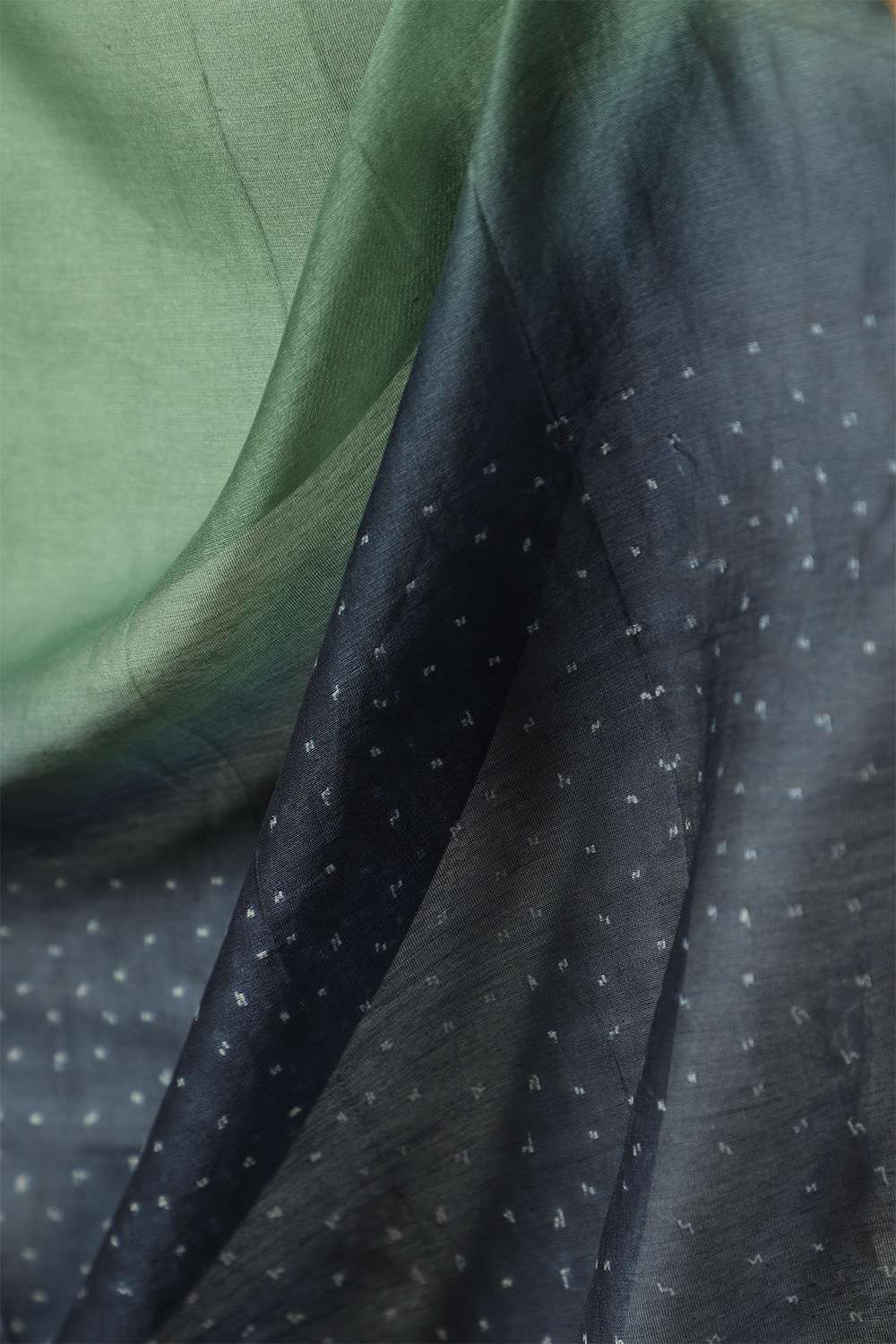 Green Rajasthan Pure Silk Cotton Tie & Dye Shibori Saree image number null