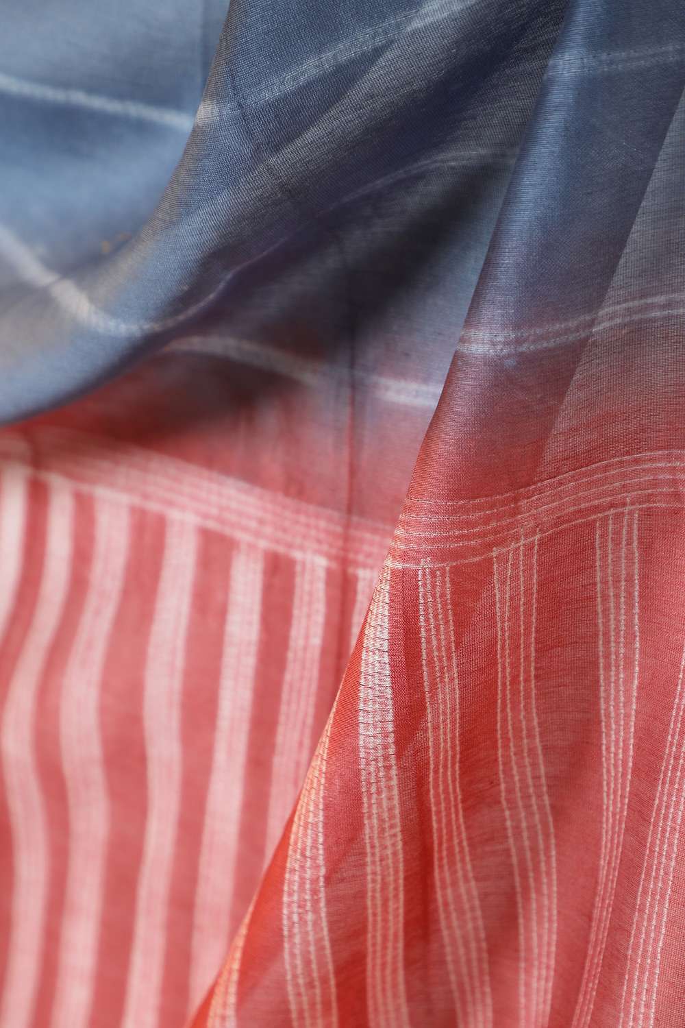 Blue Rajasthan Pure Silk Cotton Tie and Dye Shibori Saree image number null
