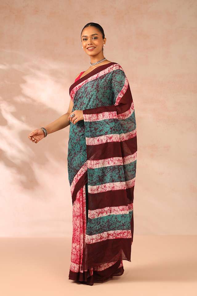 Green Ujjain Pure Cotton Printed Saree thumbnail image number null