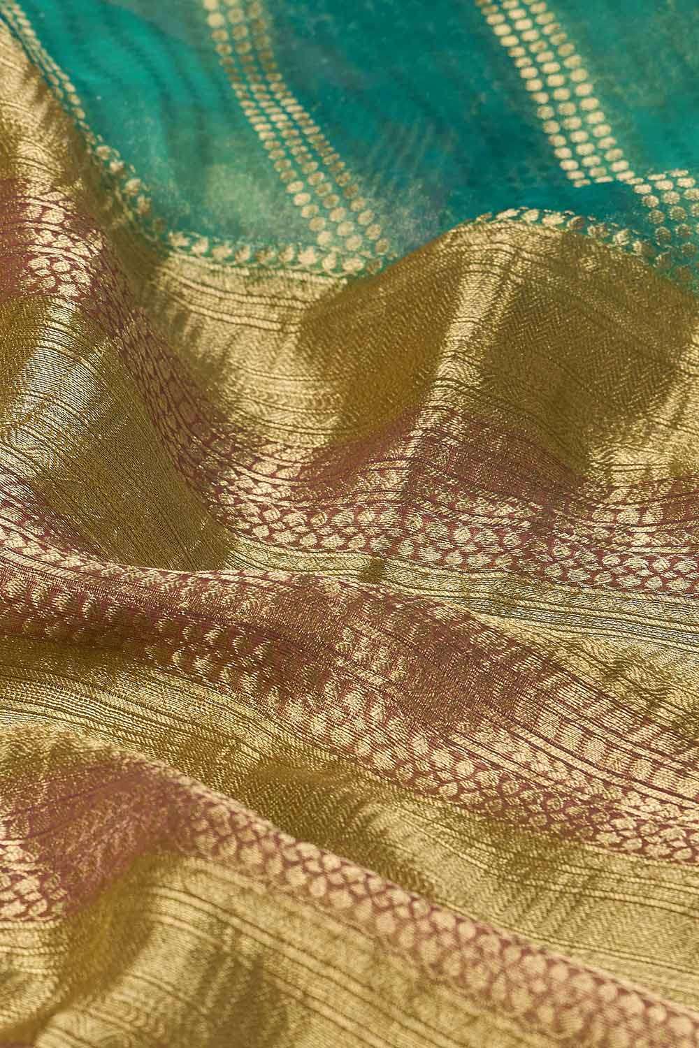Blue Woven Pure Georgette Tissue Saree image number null